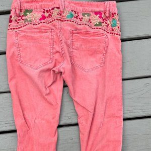 Free People Embroidered Corduroy Pink Pants